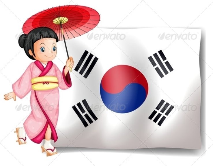 Girl with South Korean Flag by interactimages | GraphicRiver